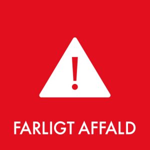 Advarselsskilt for farligt affald til erhvervsaffaldssortering