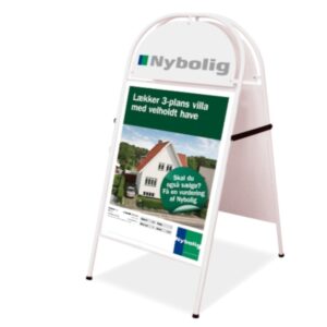 A-Skilt hvid - 70x100 cm