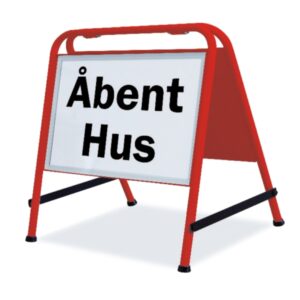 Åbent Hus-Skilt - bredformat rød