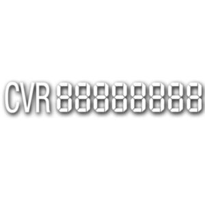 CVR nummer hvide 3.3 cm høje