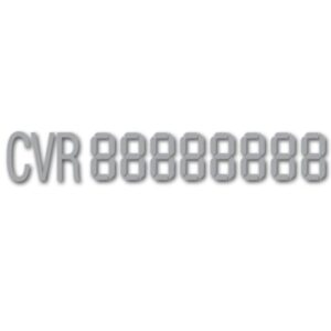 CVR nummer sølv 3.3 cm høje