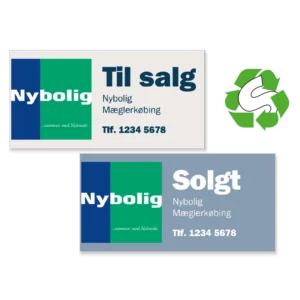 Til Salg-Skilt med enkeltsidet refleks