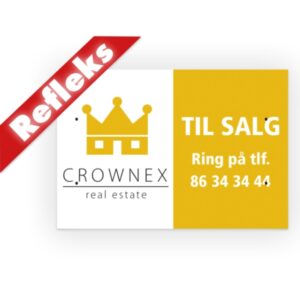 Plastskilt 50x35 cm til jordspyd refleks
