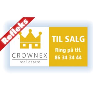 Plastskilt 60x30 cm til jordspyd refleks
