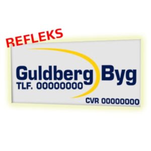 XL Plastskilt 100x50 cm m/refleks