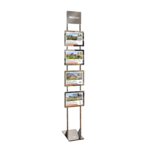 LEDMAG Gulvstander A4 – Dobbeltsidet med 4 LED-oplyste rammer